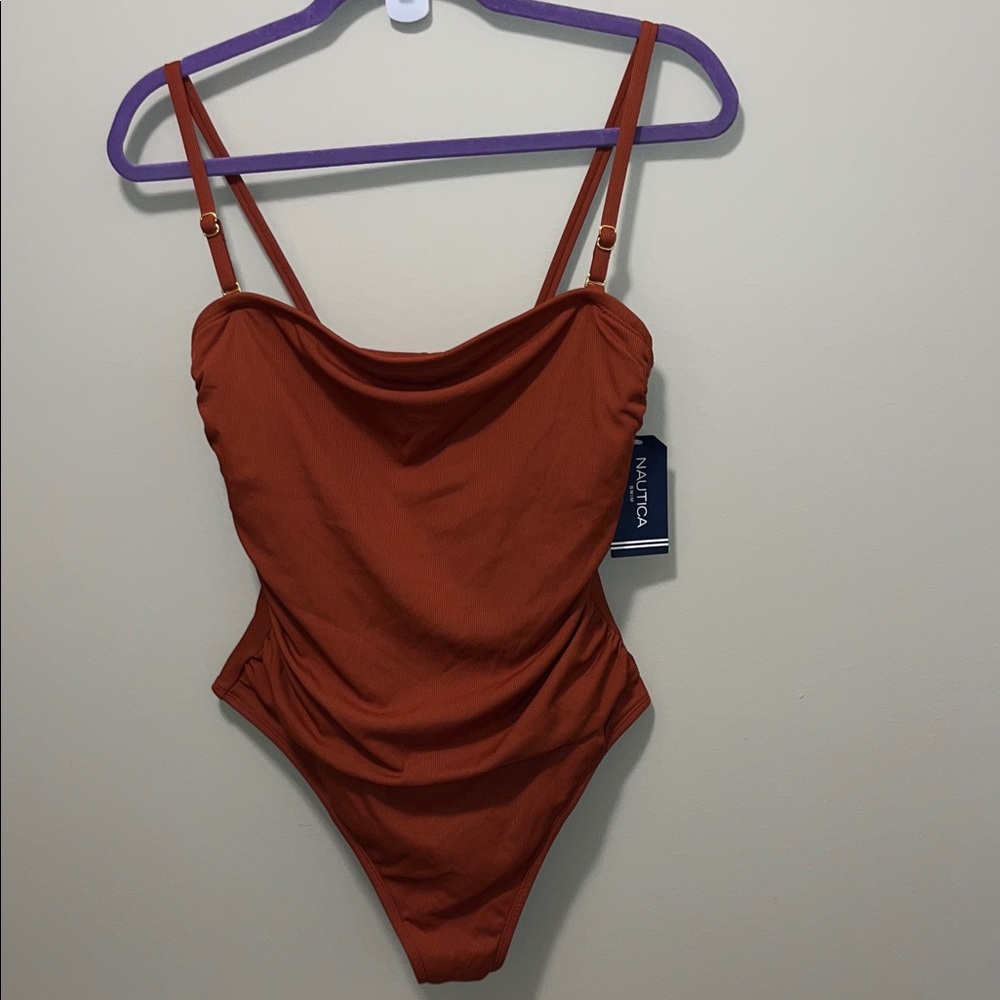 Nautica Burnt Orange One-Piece Swimsuit